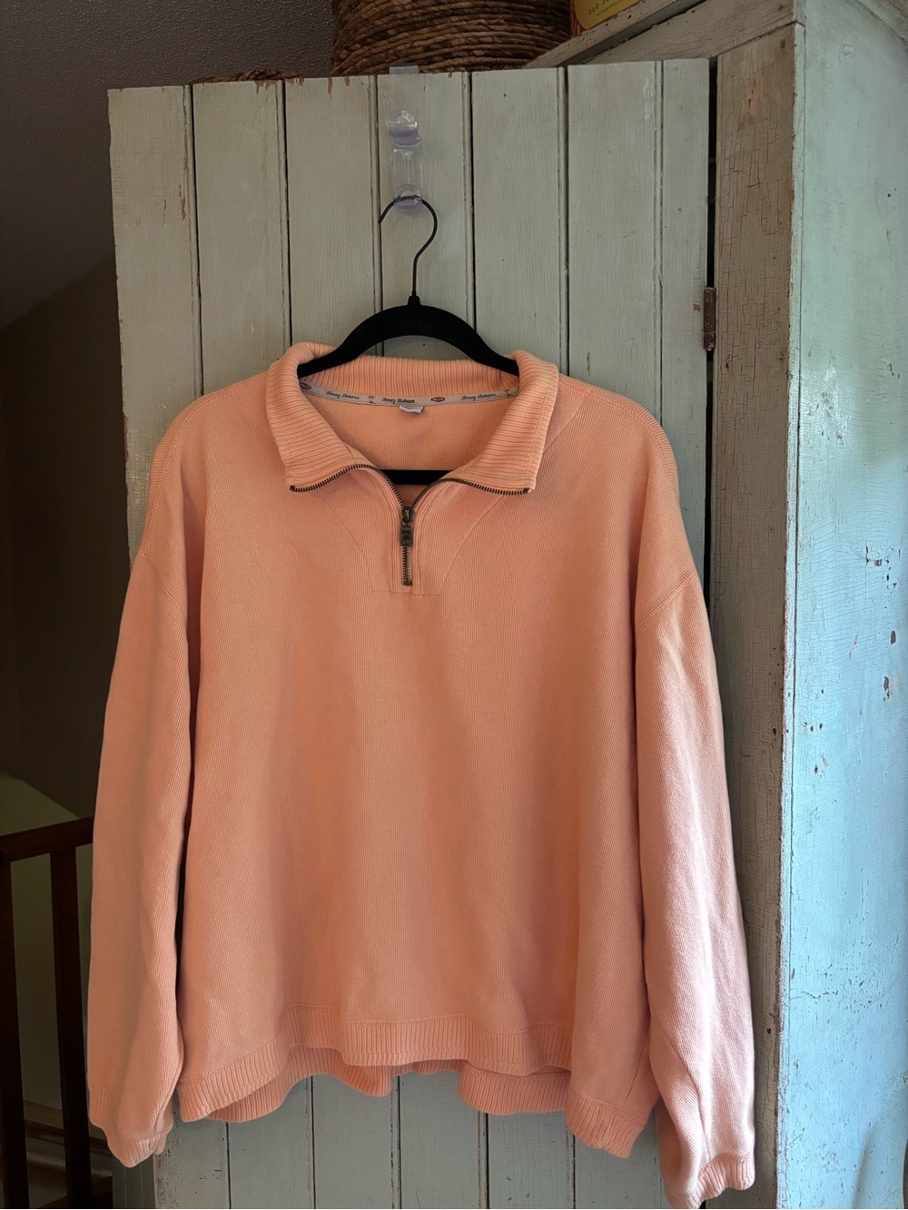 Tommy Bahama Peach Quarter-Zip Sweater